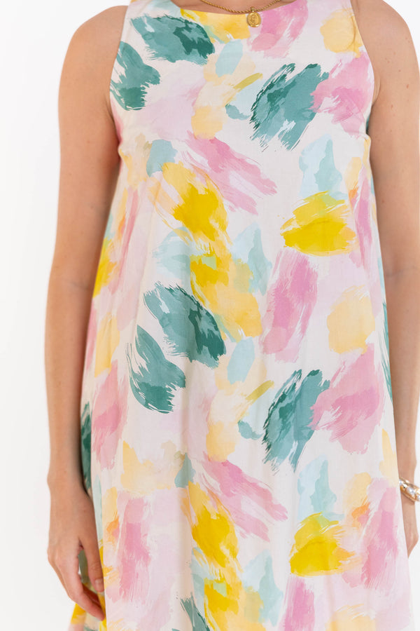 Styling Done Right Pink Watercolor Dress