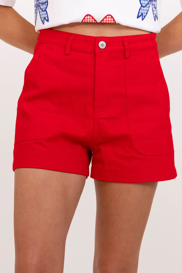When It Feels Right Red Shorts