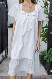 Coastal Casual White Midi Dress