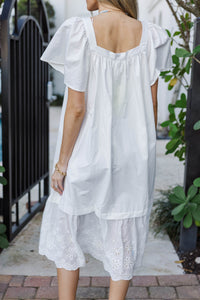 Coastal Casual White Midi Dress