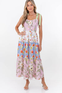 A Little Extra Charm Pink Ditsy Floral Midi Dress