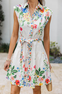 Blossom Breeze White Floral Dress