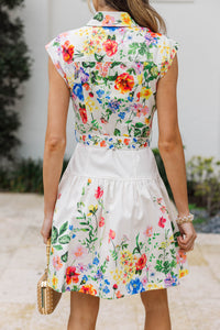 Blossom Breeze White Floral Dress
