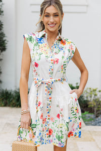 Blossom Breeze White Floral Dress