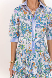 Just Add Sandals Blue Floral Dress