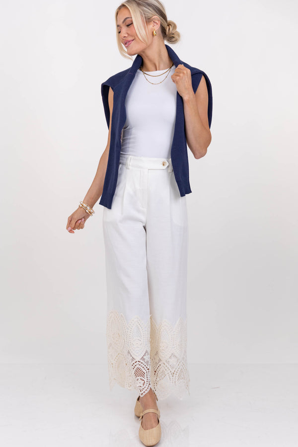 New Season Ease White Pants