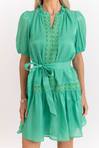 Light And Breezy Green Textured Dress