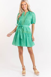 Light And Breezy Green Textured Dress