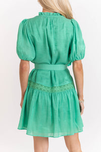Light And Breezy Green Textured Dress