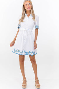 Easy Everyday White Embroidered Dress