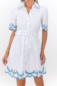 Easy Everyday White Embroidered Dress