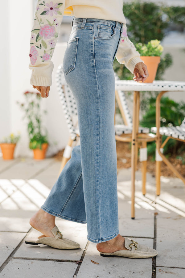 The Laidback Wide Leg Blue Jeans