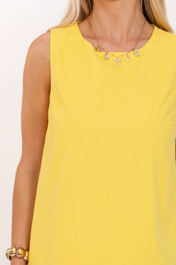 Wear This All Season Yellow Shift Dress