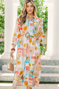 You Can Count On Pink Floral Midi Dress