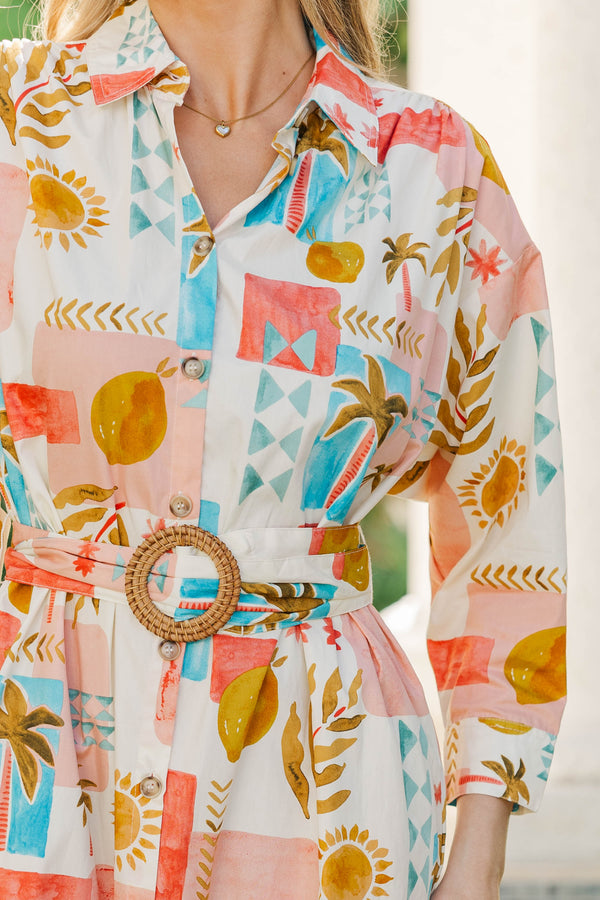 You Can Count On Pink Floral Midi Dress