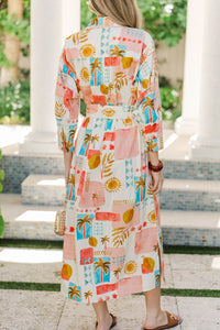 You Can Count On Pink Floral Midi Dress