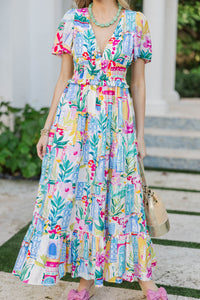 Feels Right Pink Floral Midi Dress