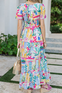 Feels Right Pink Floral Midi Dress