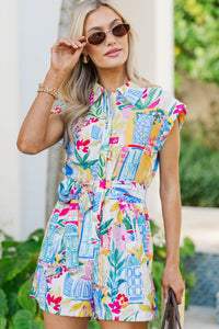 Garden & Bloom Blue Floral Romper