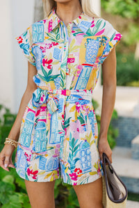 Garden & Bloom Blue Floral Romper