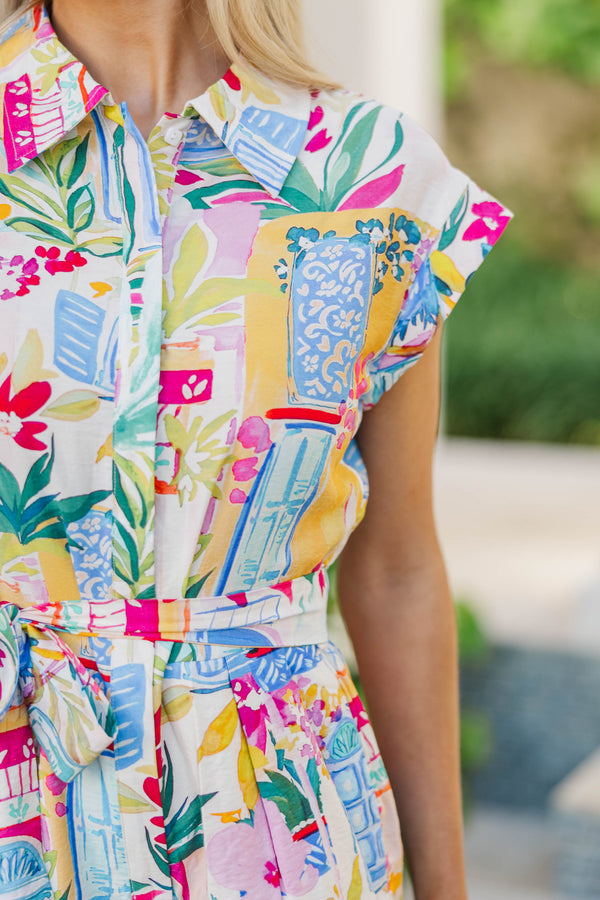 Garden & Bloom Blue Floral Romper