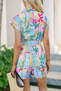 Garden & Bloom Blue Floral Romper