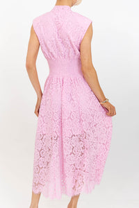 Fate: Exactly What I Needed Blush Lace Midi Dress