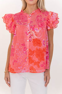Fate: Always In Bloom Pink Floral Blouse