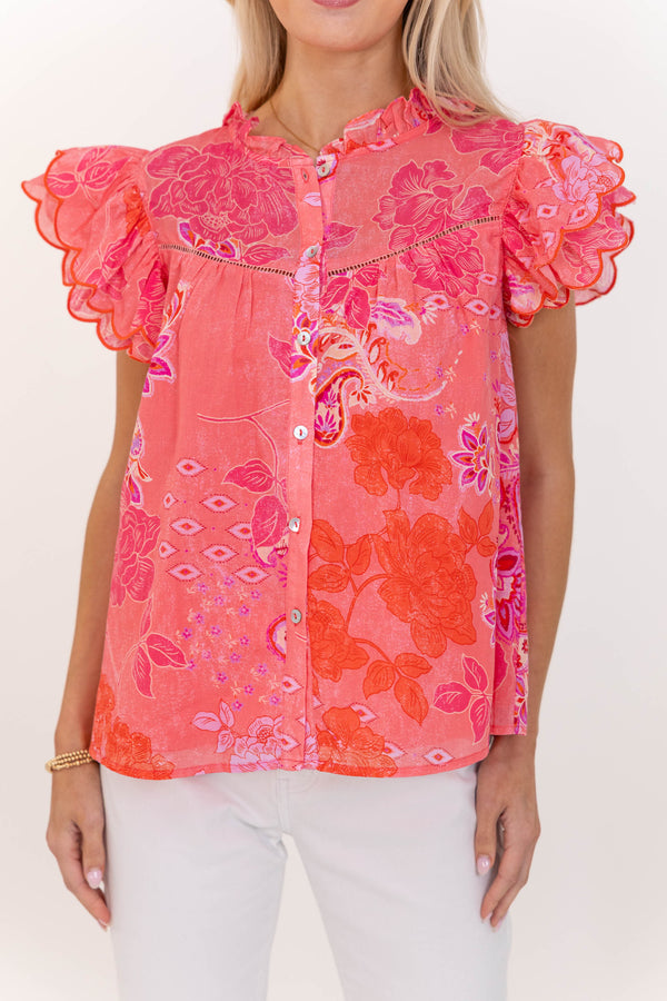 Fate: Always In Bloom Pink Floral Blouse