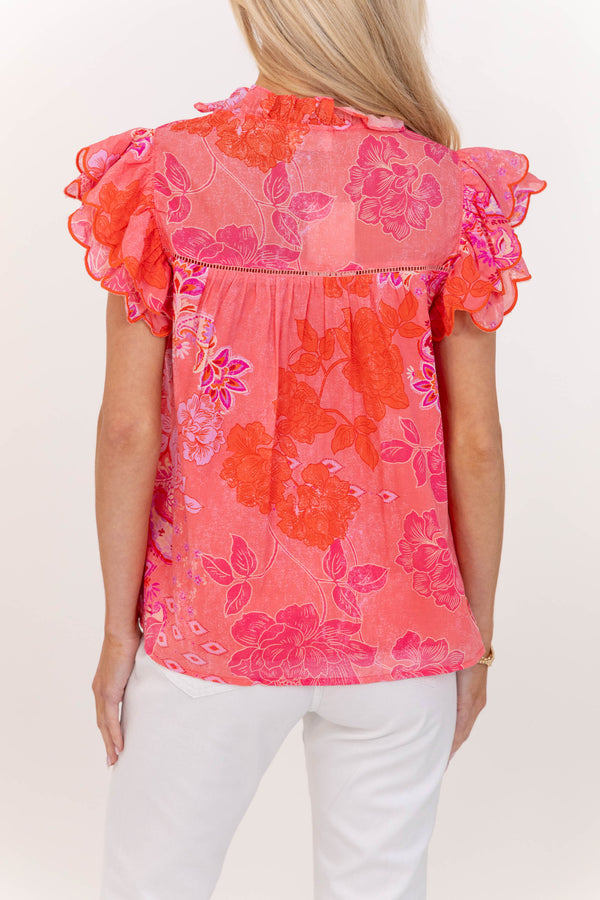 Fate: Always In Bloom Pink Floral Blouse