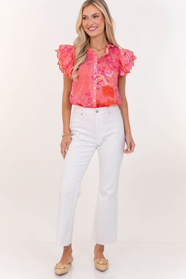 Fate: Always In Bloom Pink Floral Blouse