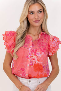Fate: Always In Bloom Pink Floral Blouse