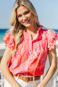 Fate: Always In Bloom Pink Floral Blouse