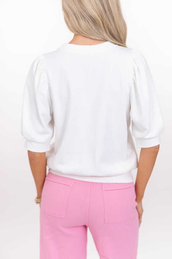 Fate: Put Together Without Trying Cream Embroidered Sweater