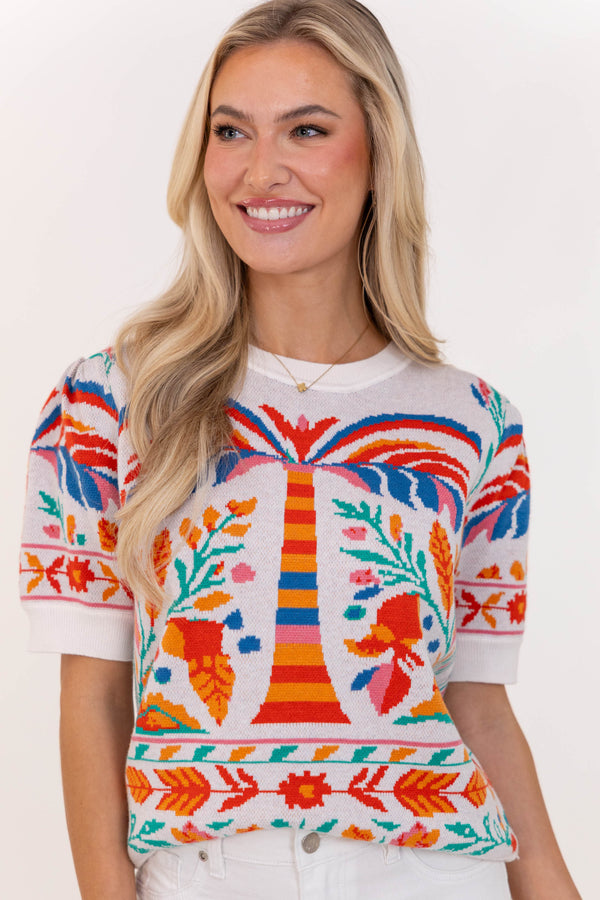 Fate: Just Feels Sweet Cream Floral Sweater
