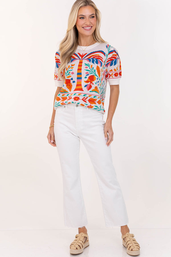 Fate: Just Feels Sweet Cream Floral Sweater