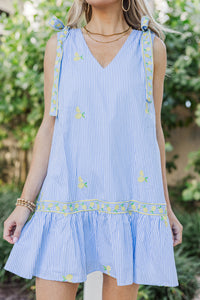 Made To Be Worn Blue Striped Babydoll Dress