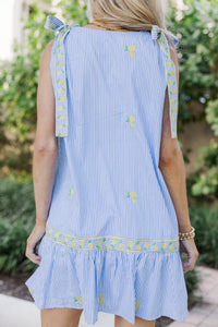 Made To Be Worn Blue Striped Babydoll Dress