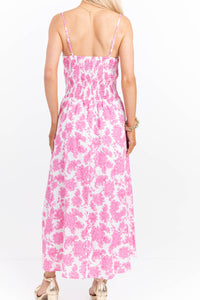Just Feels Good Pink Floral Midi Dress