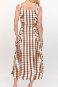 THML: Always Looks Right Brown Gingham Dress