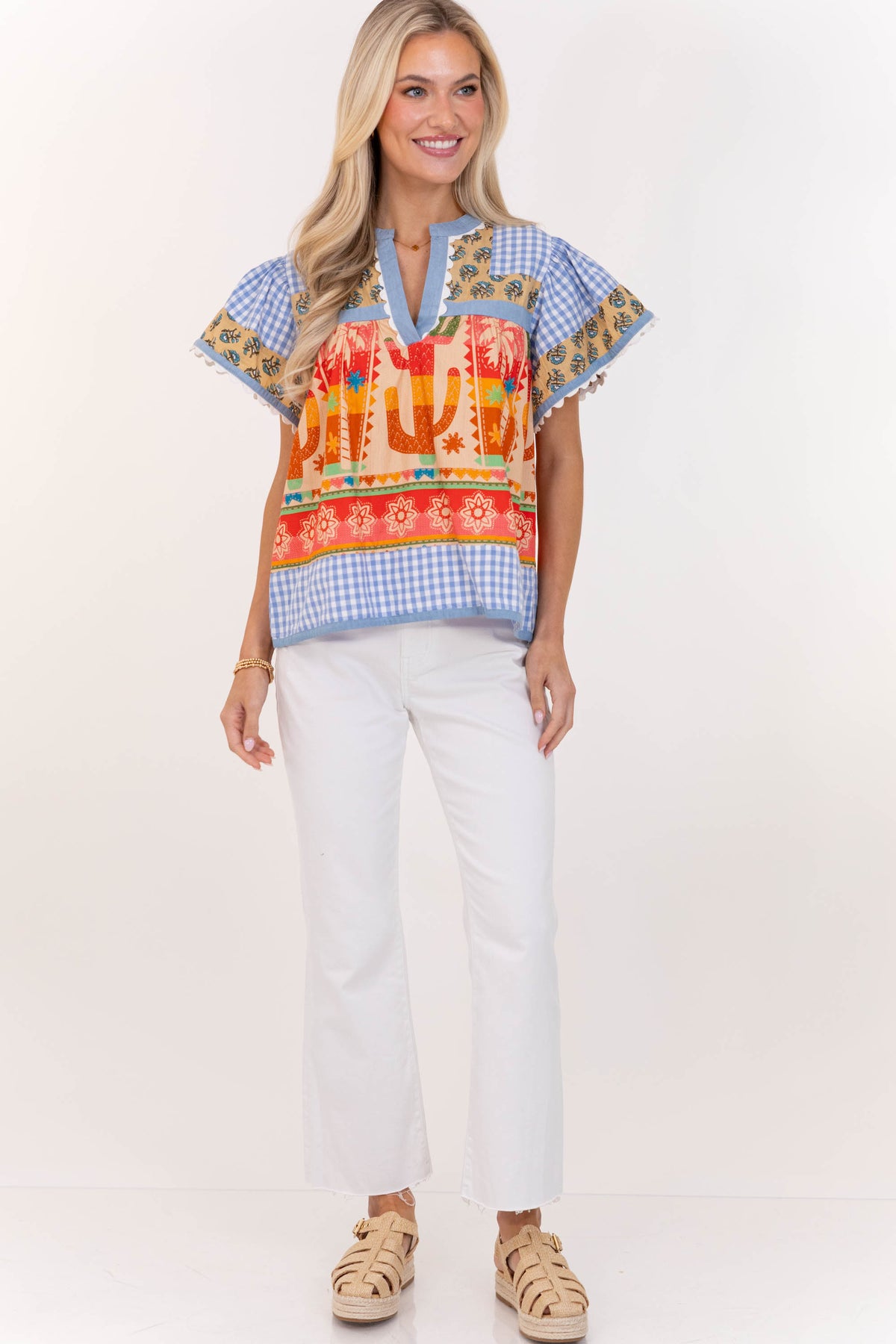 THML: Made For Busy Days Green Mixed Print Blouse – Shop the Mint