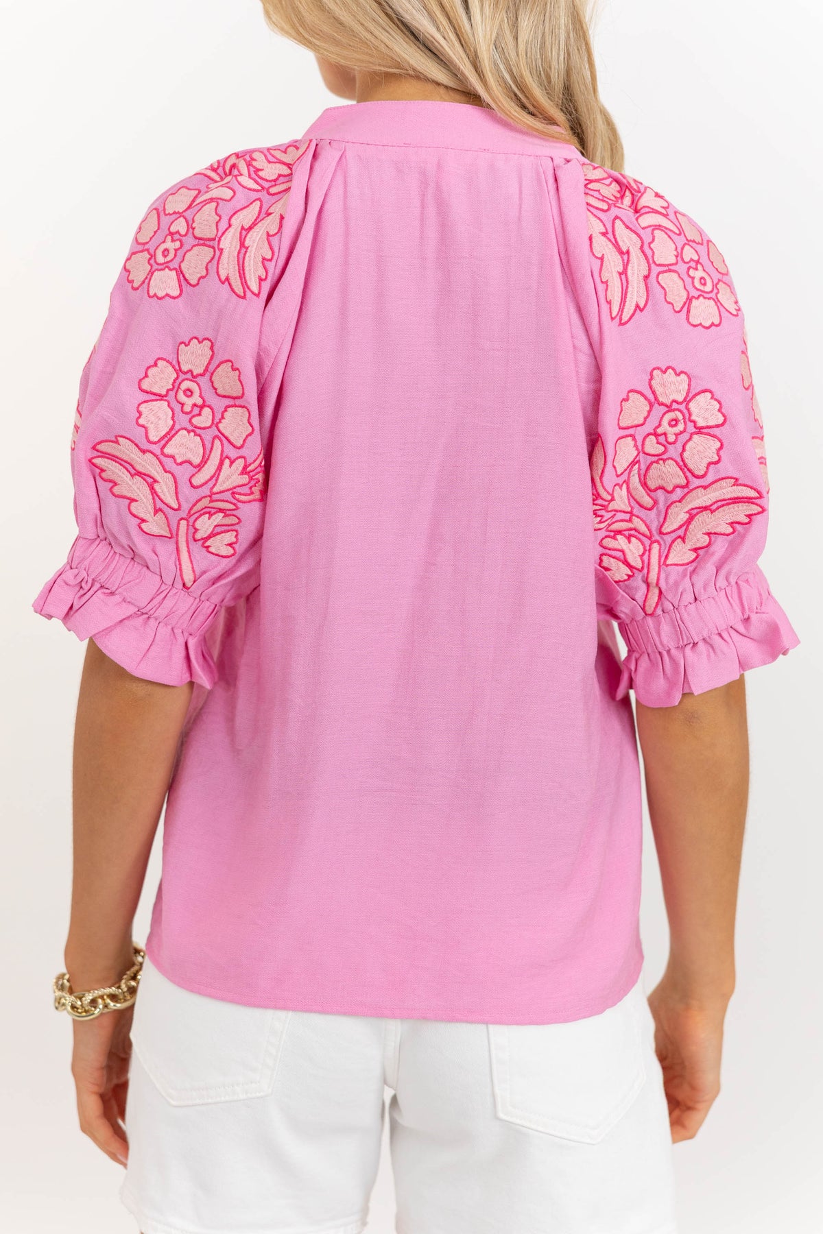 THML: Too Cute To Miss Pink Embroidered Blouse – Shop the Mint