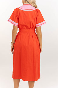 THML: Sweet And Simply Styled Red Midi Dress