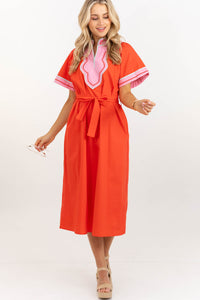 THML: Sweet And Simply Styled Red Midi Dress