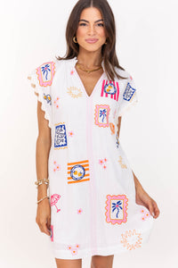 THML: Forever Kind Of Cute White Embroidered Dress