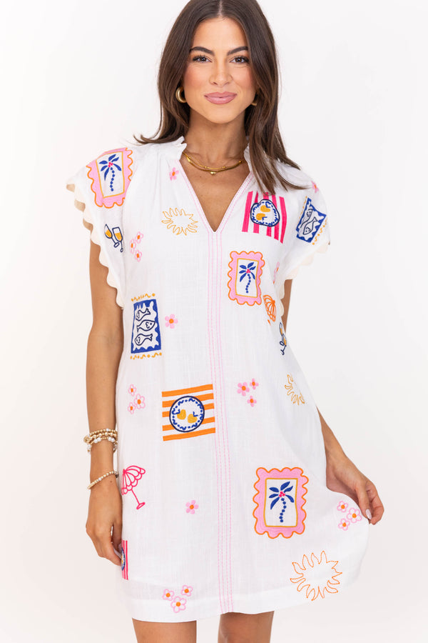 thml embroidered dress Embroidered Paint Stroke Dress main image 0