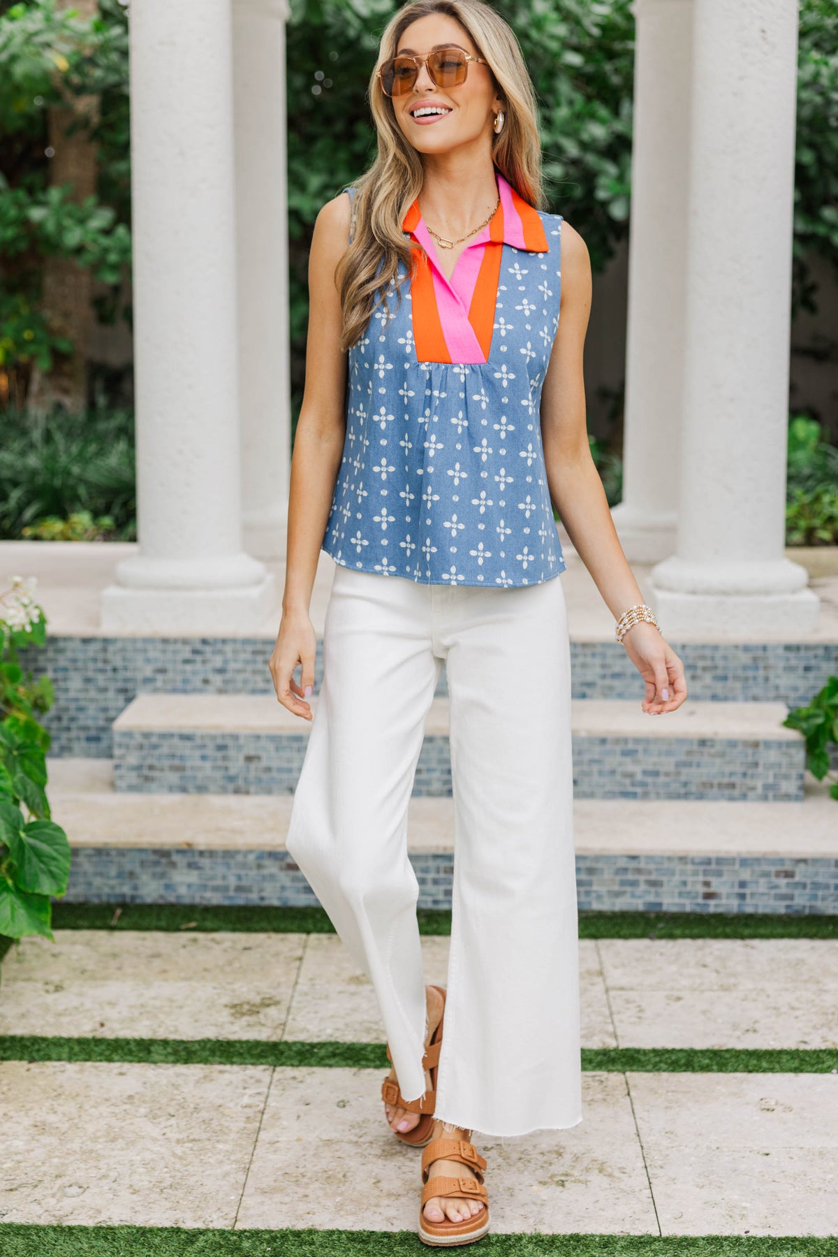 THML: So Lovely It Shows Blue Floral Blouse – Shop the Mint