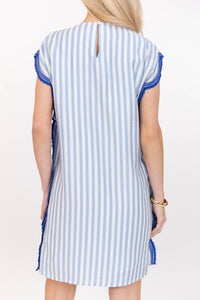THML: So Cute Casual Light Blue Embroidered Dress