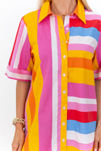 THML: Always Pulled Together Pink Striped Dress