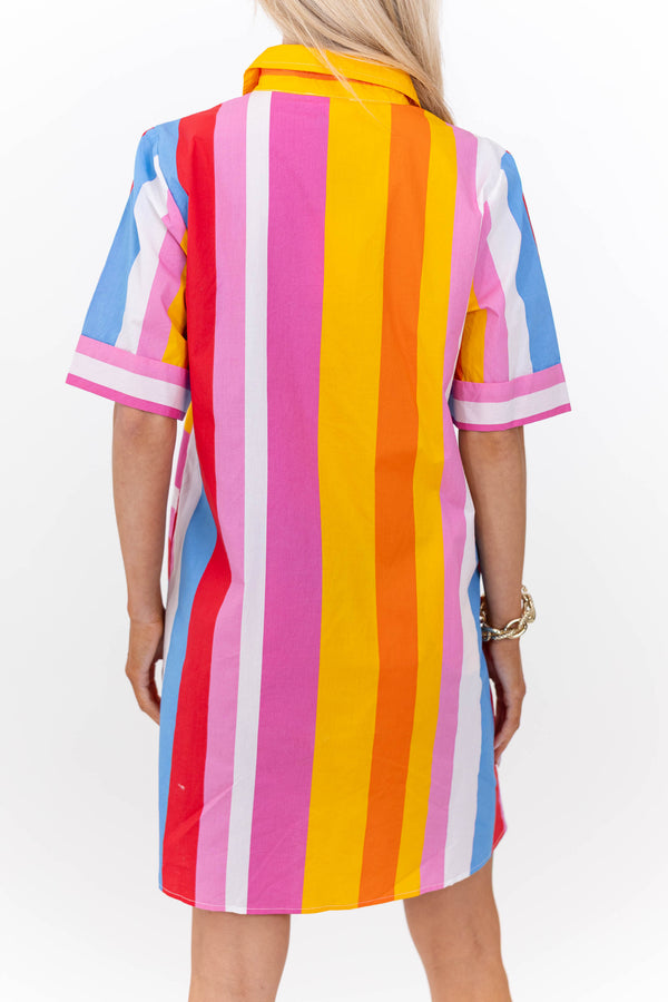 THML: Always Pulled Together Pink Striped Dress